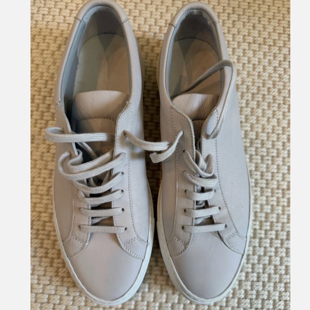 Common Projects Leather Off-White Beige Sneakers Size 10 42 Womens